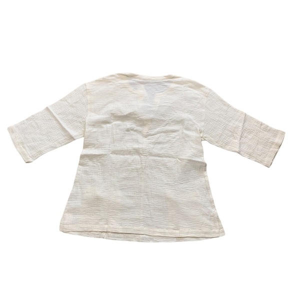 Soft Surroundings NET Araza Gauze Shirt Blouse Ecru (Cream) Plus Size Medium - Picture 6 of 14